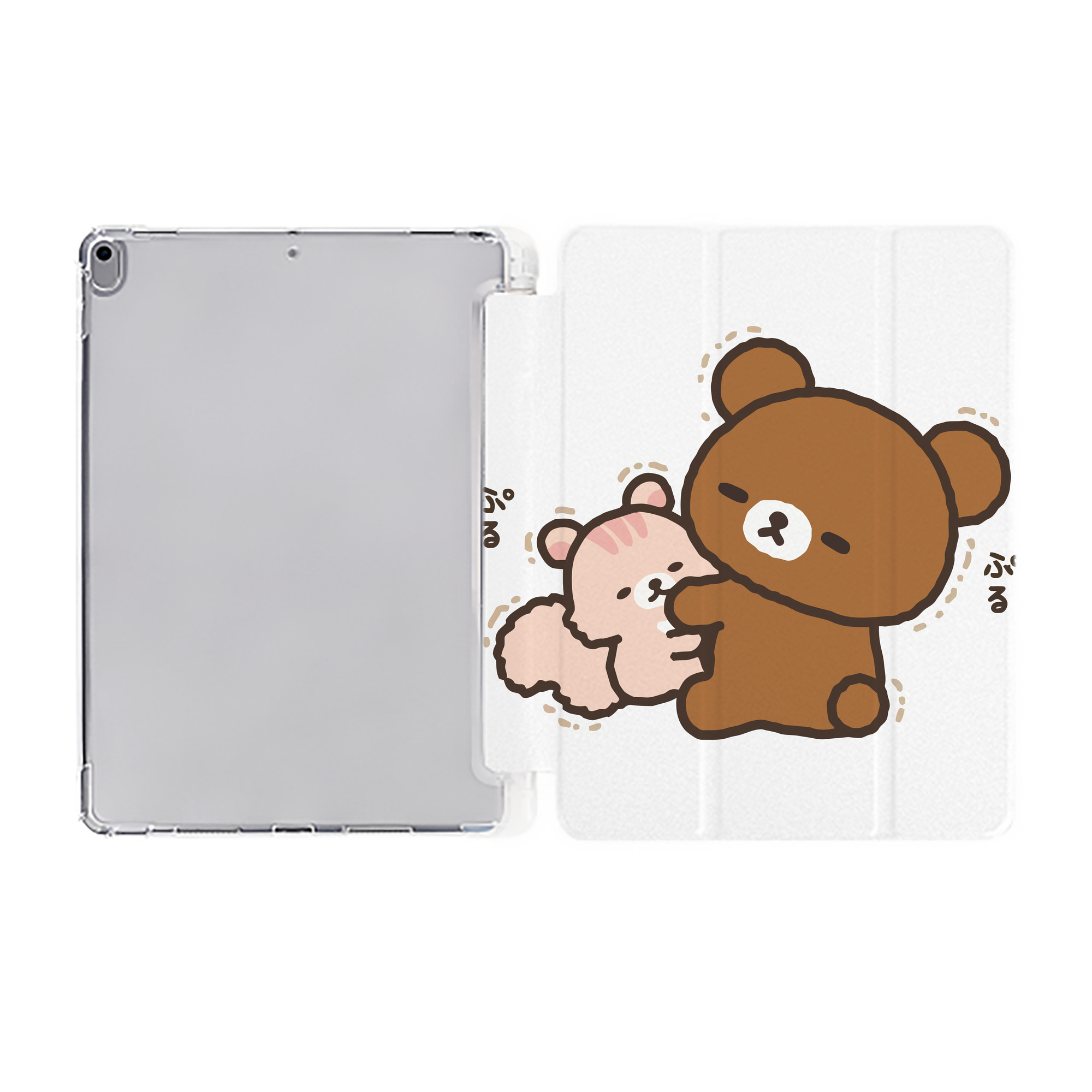（画像用） リラックマ リラックマ キイロイトリ Rilakkuma Korilakkuma Kiiroitori IPad ケース ペン収納付き 三つ折りスタンド PUレザー×シリコン 対応機種9.5/10.5/10.9インチ